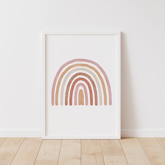 Meisjes Earthy Boho Regenboog Nursery Poster