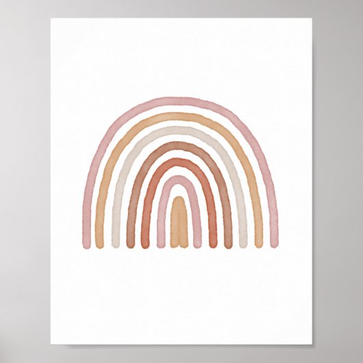 Meisjes Earthy Boho Regenboog Nursery Poster (Voorkant)