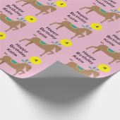 Meisje's editable schattig cartoon paard cadeaupapier (Hoek)