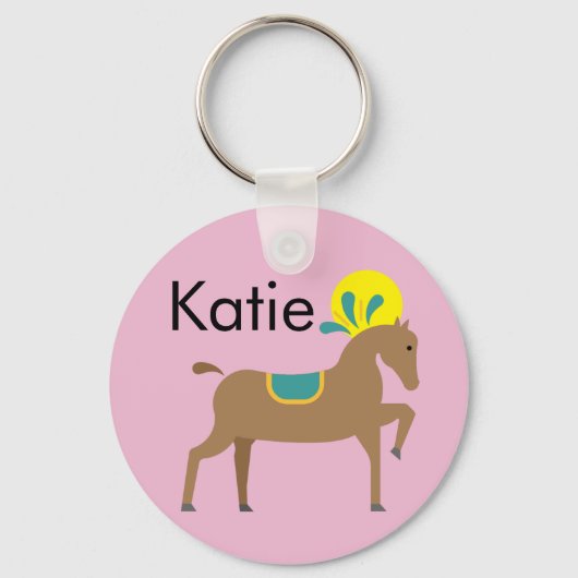 Meisje's editable schattig cartoon paard sleutelhanger (Voorkant)