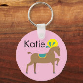 Meisje's editable schattig cartoon paard sleutelhanger (Achterkant)