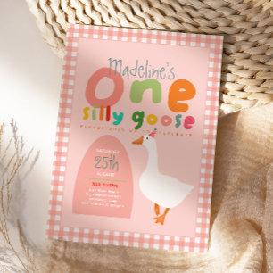 Meisjes Eén Dwaas Ganzen Roze Gingham Eerste Verja Kaart