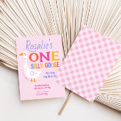 Meisjes Een Gekke Gans Zomer Kinder Eerste Verjaar Kaart