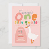 Meisjes Een Gekke Gans Zomer Kinder Eerste Verjaar Kaart (Voorkant)