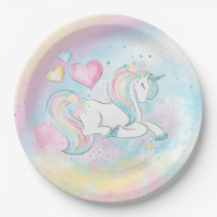 Meisjes Eenhoorn Baby Shower Papieren Borden Bordje