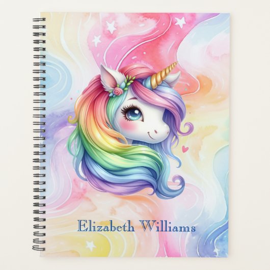 Meisjes  Eenhoorn en Regenboog Ontwerp Planner (Voorkant)