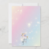 Meisjes Eenhoorn Regenboog Glitter 5e Verjaardagsf Kaart (Achterkant)