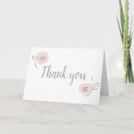 Meisjes eenvoudige bloemen grijs en licht roze kaart