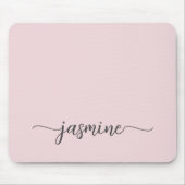 Meisjes Eenvoudige Blush Roze Gepersonaliseerde Mo Muismat (Voorkant)