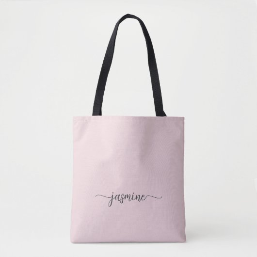 Meisjes Eenvoudige Blush Roze Gepersonaliseerde Mo Tote Bag (Voorkant)