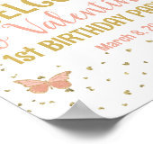 Meisjes eerste 130e verjaardag Butterflies Poster (Hoek)