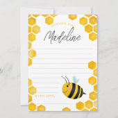 Meisjes Eerste Bijen Dag Verjaardag Tijd Capsule K Kaart (Voorkant)