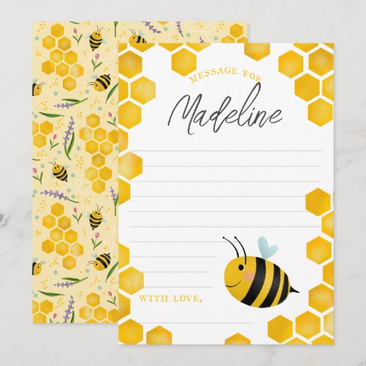 Meisjes Eerste Bijen Dag Verjaardag Tijd Capsule K Kaart (Voorkant / Achterkant)