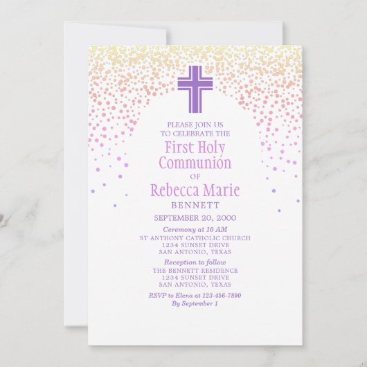 Meisjes eerste communie kaart (Voorkant)