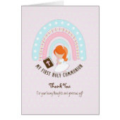 Meisjes Eerste Communie kaart - Rood haar (Voorkant)