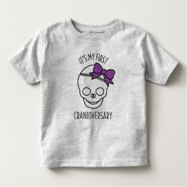 Meisjes Eerste Cranioversary Schedel met Boog Kinder Shirts