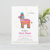 Meisje's eerste Fiesta Verjaardag Piñata uitnodigi Kaart (Staand voorkant)
