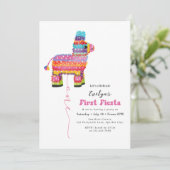 Meisje's eerste Fiesta Verjaardag Piñata uitnodigi Kaart (Staand voorkant)