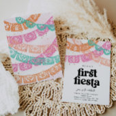 Meisje's eerste Fiesta Verjaardag uitnodiging