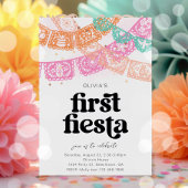 Meisje's eerste Fiesta Verjaardag uitnodiging