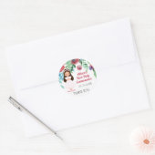 Meisjes Eerste Heilige Communie Bloemen Ronde Sticker (Envelop)