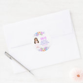 Meisjes Eerste Heilige Communie Bloemen Ronde Sticker (Envelop)