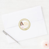 Meisjes Eerste Heilige Communie Gouden Juwelen Ronde Sticker (Envelop)