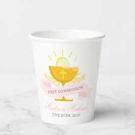Meisjes Eerste Heilige Communie Papieren Bekers