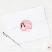 Meisjes Eerste Heilige Communie Roze Kant Ronde Sticker (Envelop)