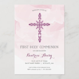 Meisjes Eerste Heilige Communie Uitnodiging, Water Kaart