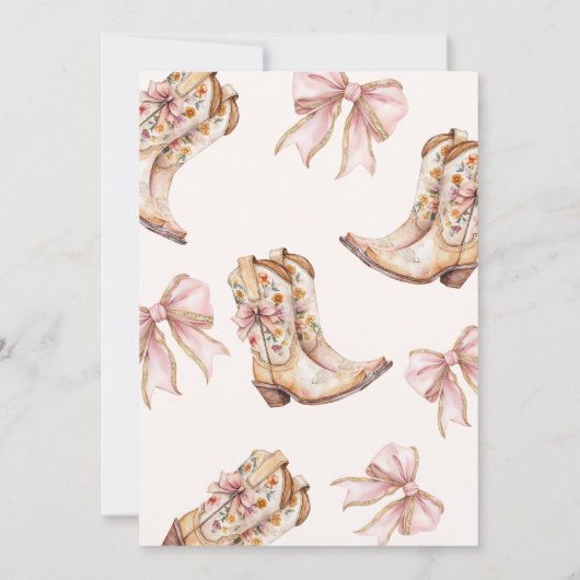 Meisjes eerste Rodeo 1e verjaardag Cowgirl Uitnodi Kaart (Achterkant)