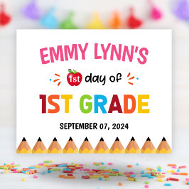 Meisjes eerste schooldag 1e klas poster