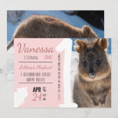 Meisjes Eerste Verjaardag Blue Quokka Australië Fo Kaart (Voorkant / Achterkant)