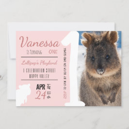 Meisjes Eerste Verjaardag Blue Quokka Australië Fo Kaart