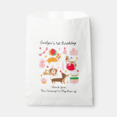 Meisjes eerste verjaardag Let's Pawty Favoriete Ta Bedankzakje (Voorkant)