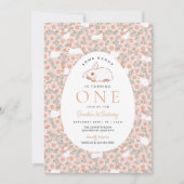 Meisjes eerste verjaardag paashaas kaart (Voorkant)