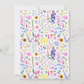 Meisje's Eerste Verjaardag Wildflower Garden Party Kaart (Achterkant)