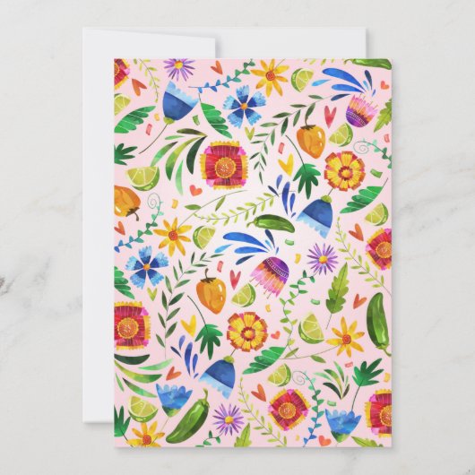 Meisjes eerste verjaardagsuitnodiging met Fiesta T Kaart (Achterkant)