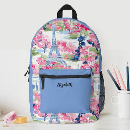  Meisjes Eiffeltoren Bloemenschool Bedrukte Rugzak