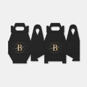 Meisjes Elegant Black Gold Name Monogramed Script Bedankdoosjes (Uitgevouwen)