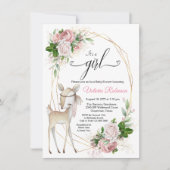 Meisjes Elegant Boho Deer Baby shower Kaart (Voorkant)