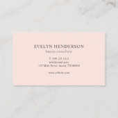 Meisjes Elegant Calligraphy Minimal Blush Pink Visitekaartje (Achterkant)