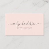 Meisjes Elegant Calligraphy Minimal Blush Pink Visitekaartje (Voorkant)