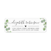 Meisjes Elegant Chic Script Heart Address Label (Voorkant)
