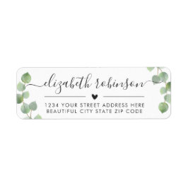 Meisjes Elegant Chic Script Heart Address Label