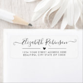 Meisjes Elegant Chic Script Heart Address Label (Insitu)