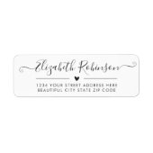 Meisjes Elegant Chic Script Heart Address Label (Voorkant)
