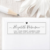 Meisjes Elegant Chic Script Heart Address Label (Insitu)