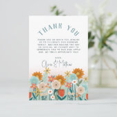 Meisjes Elegant Floral Dank je Baby shower Bedankkaart (Staand voorkant)