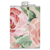 Meisjes Elegant Floral Waterverf Monogrammed Flask Heupfles (Achterkant)